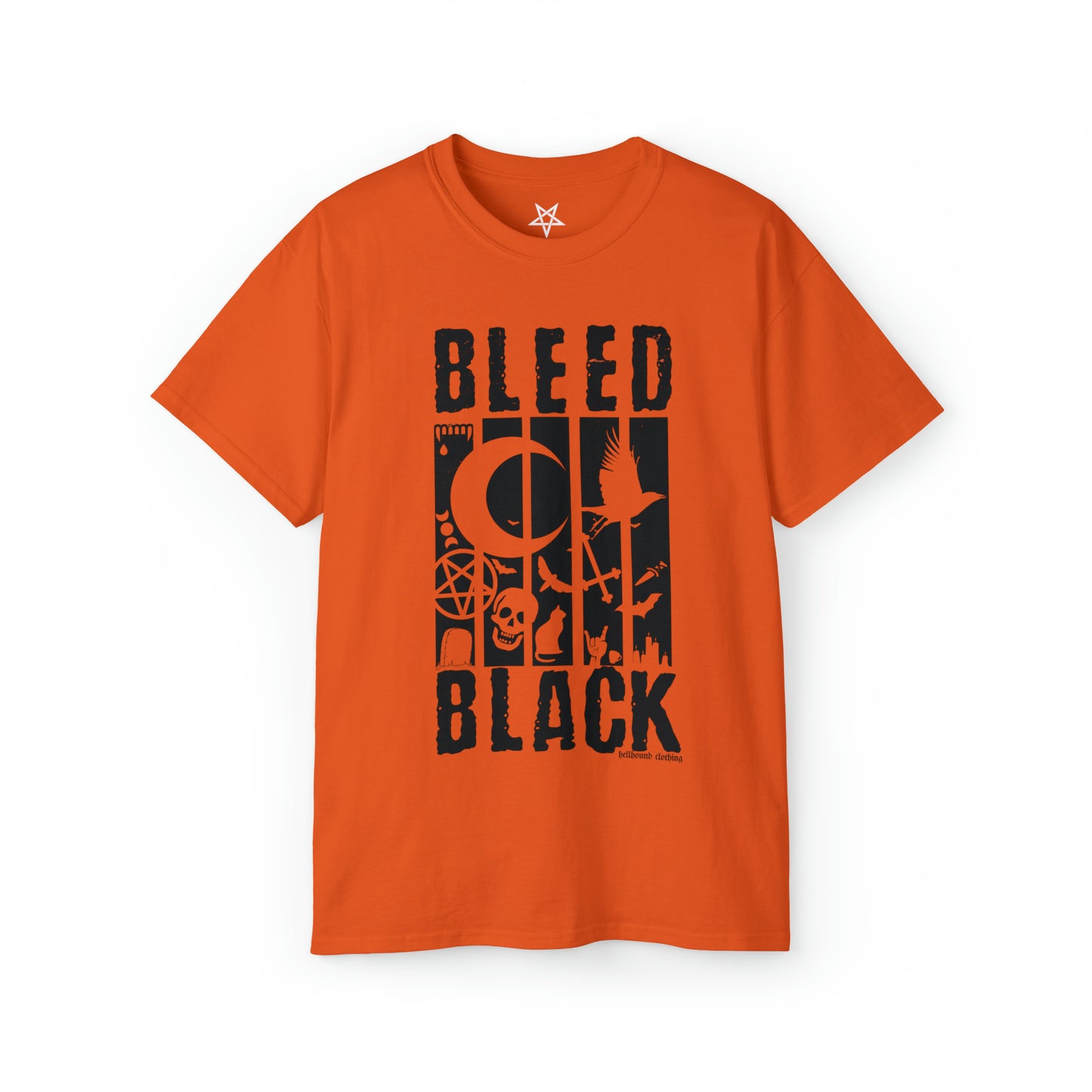 Bleed Black Gothic Symbols T-Shirt by Hellhound Clothing - Embrace the Shadows