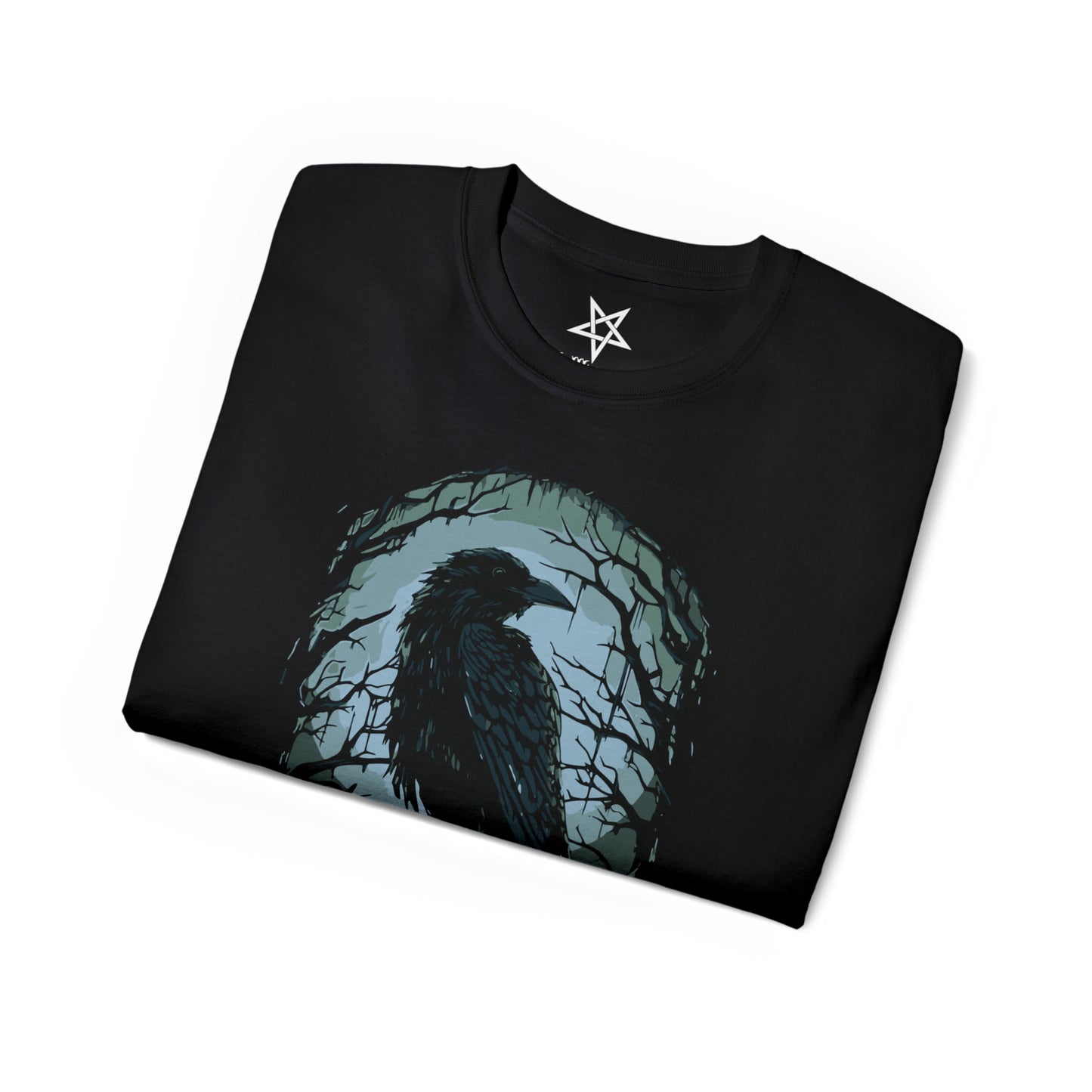 Numquam Amplius Nevermore Gothic Raven Moon Unisex T-shirt by Hellhound Clothing