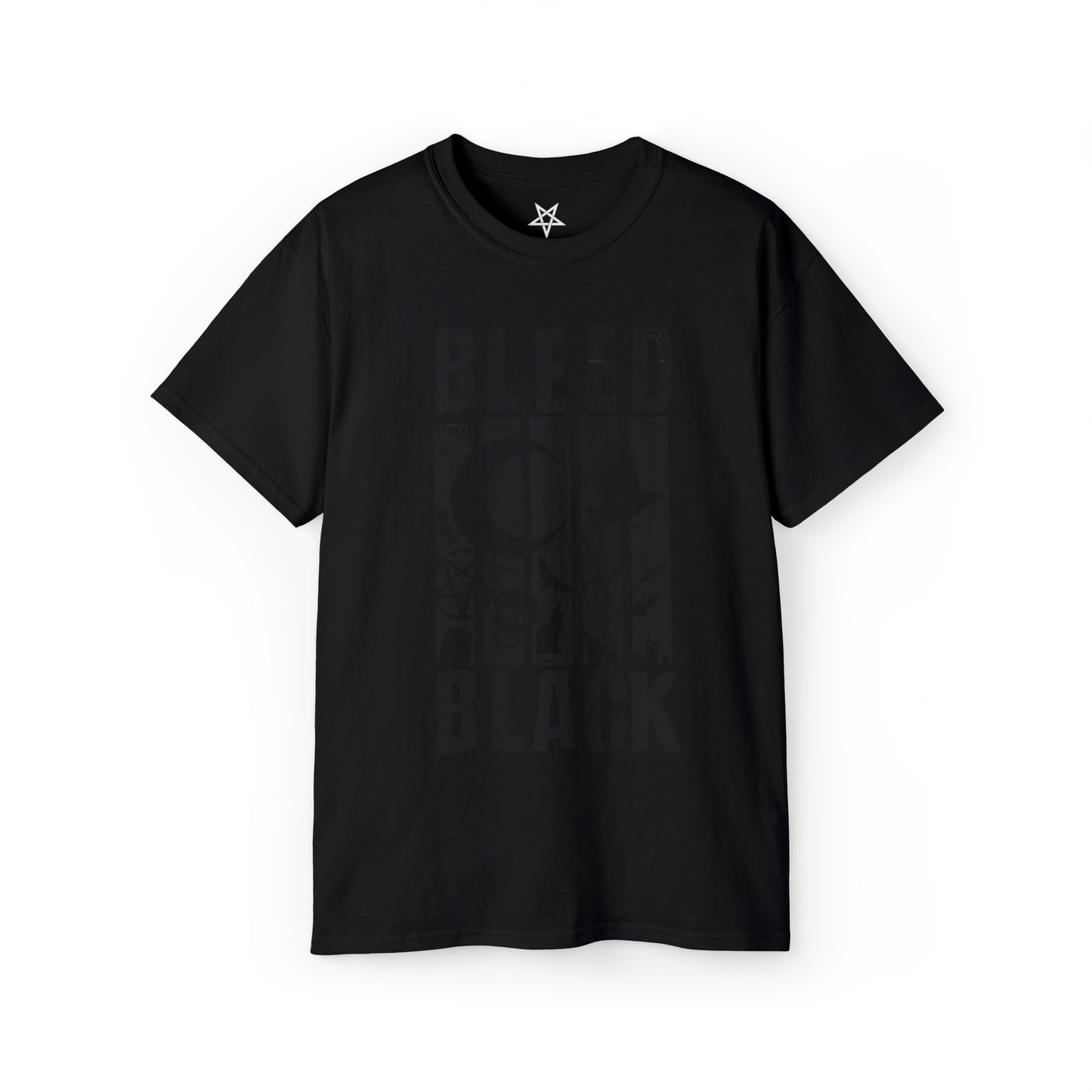 Bleed Black Gothic Symbols T-Shirt by Hellhound Clothing - Embrace the Shadows