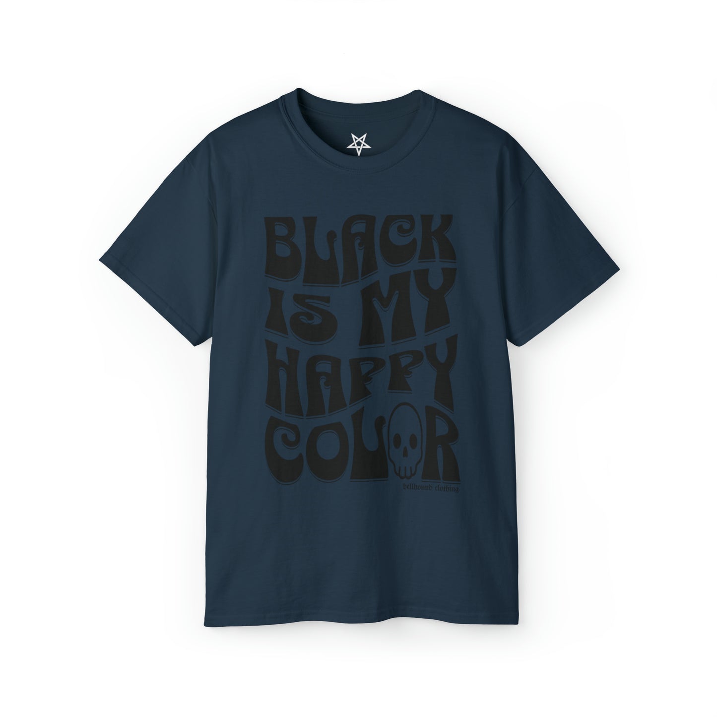 Black Is My Happy Color Retro Gothic T-shirt by Hellhound Clothing