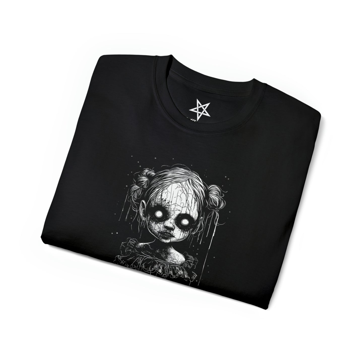Dollie Gothic Demonic Doll T-shirt by Hellhound Clothing